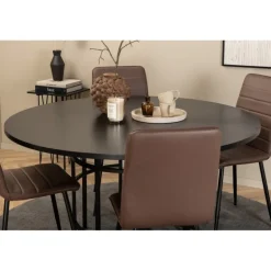 København Rundt Spisebordssæt - Sort og Brun