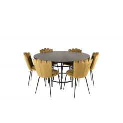 København Rundt Spisebordssæt - Sort og Messing