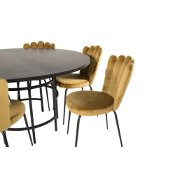 København Rundt Spisebordssæt - Sort og Messing