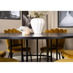 København Rundt Spisebordssæt - Sort og Messing