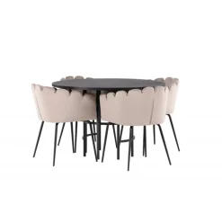 København Rundt Spisebordssæt - Beige og Sort