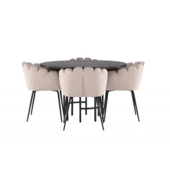 København Rundt Spisebordssæt - Beige og Sort