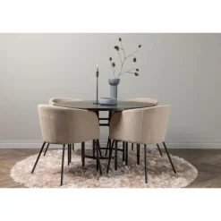 København Rundt Spisebordssæt - Beige og Mocca