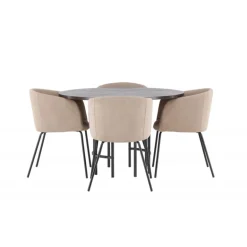 København Rundt Spisebordssæt - Beige og Mocca