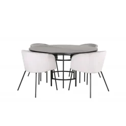 København Rundt Spisebordssæt - Sort og Lysegrå