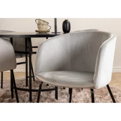 København Rundt Spisebordssæt - Sort og Lysegrå