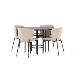 København Rundt Spisebordssæt - Mørkegrå og Mocca