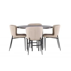 København Rundt Spisebordssæt - Mørkegrå og Mocca