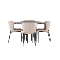 København Rundt Spisebordssæt - Mørkegrå og Mocca