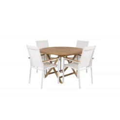 Kenya Rund Loungesæt - Havemøbelsæt - Natur,Hvid