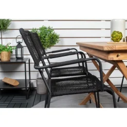 Kenya t Loungesæt - Havemøbelsæt - Sort,Natur