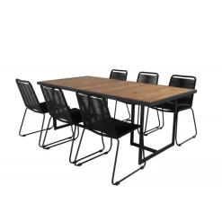 Khung Loungesæt - Havemøbelsæt - Sort,Natur