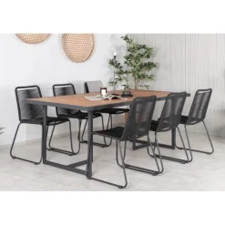 Khung Loungesæt - Havemøbelsæt - Sort,Natur