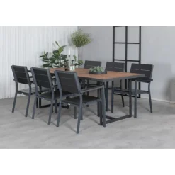 Khung t Loungesæt - Havemøbelsæt - Sort,Natur