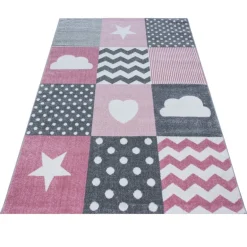 Kids Børnetæppe Hjerte og stjerne - Pink