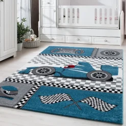 Kids Børnetæppe Racerbil - Blå