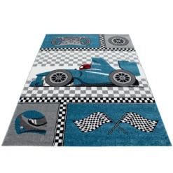 Kids Børnetæppe Racerbil - Blå