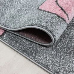 Kids Rund Børnetæppe Bjørn - Pink