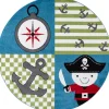 Kids Rund Børnetæppe Pirat - Multi
