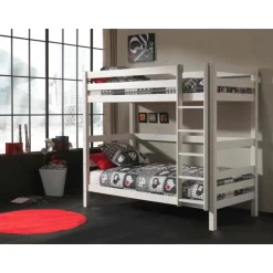 Køjeseng 90 x 200 – Pino, hvid lakeret fyr, H 180 cm