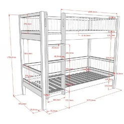 Køjeseng i eg 90 x 200 cm – Forrest Oak