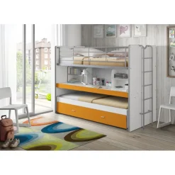 Køjeseng med skrivebord 90 x 200 cm – Orange (Bonny)