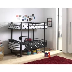 Køjeseng metal 90 x 200 – Oscar, sort