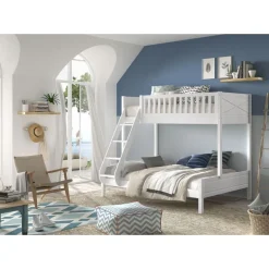 Køjeseng Scott familieseng 140x200 + 90x200 – hvid