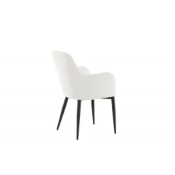 Komfort Spisebordsstol - Hvid Fløjl