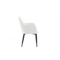 Komfort Spisebordsstol - Hvid Fløjl