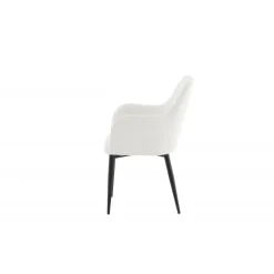 Komfort Spisebordsstol - Hvid Fløjl