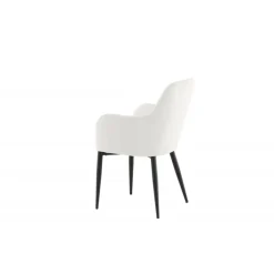 Komfort Spisebordsstol - Hvid Fløjl