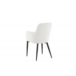 Komfort Spisebordsstol - Hvid Fløjl