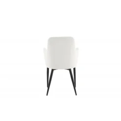 Komfort Spisebordsstol - Hvid Fløjl