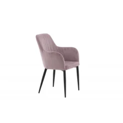 Komfort Spisebordsstol - Sort og Støvet Rosa