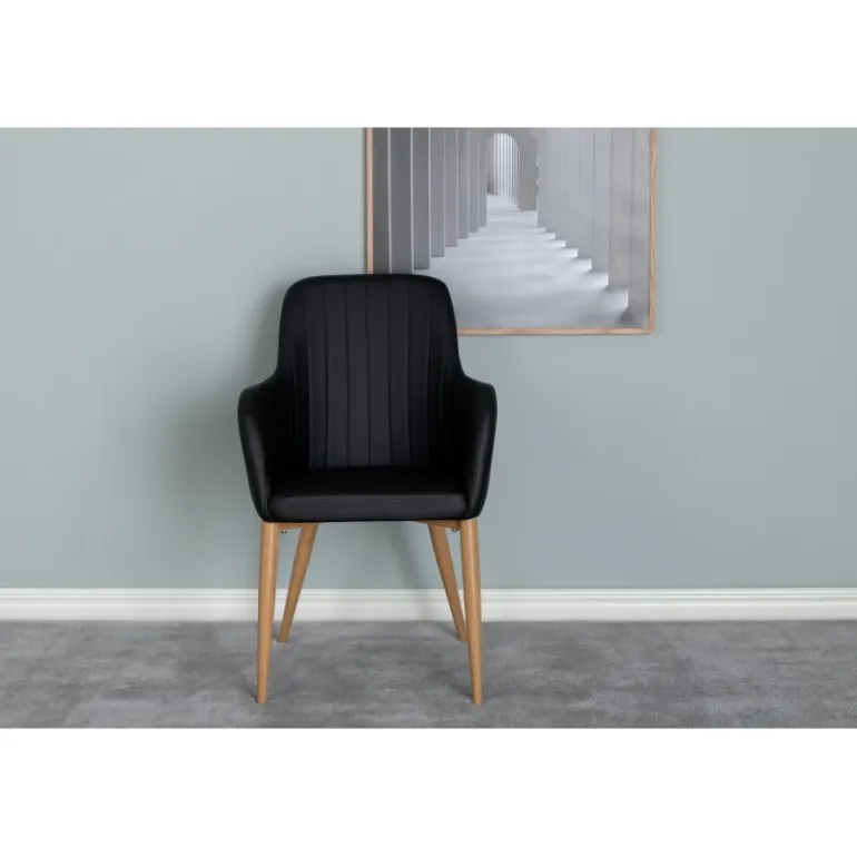 Komfort Spisestol - Sort og Natur