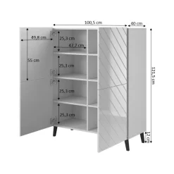 Kommode ABETO mat grafit/ glans grafit