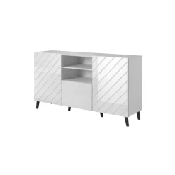 Kommode ABETO mat Hvid/ blank Hvid