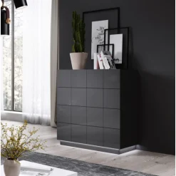 Kommode KOM4S REJA grafit glans/grafit glans