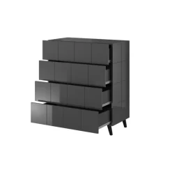 Kommode KOM4S REJA grafit glans/grafit glans