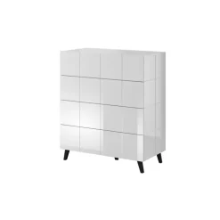 Kommode KOM4S REJA Hvid glans/Hvid glans