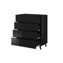Kommode KOM4S REJA Sort Glans/Sort Glans