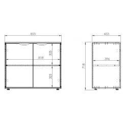 Kommode med 2 døre – Pino, hvid