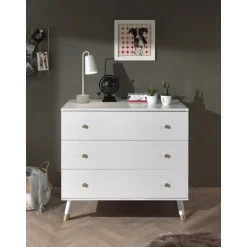 Kommode med 3 skuffer – Billy, satin hvid