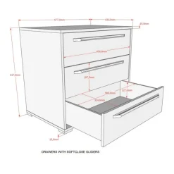 Kommode med 3 skuffer – Sam, hvid