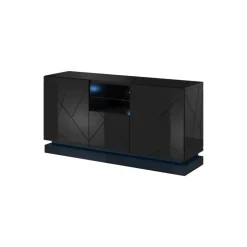 Kommode QIU 2D1K højglans Sort/højglans Sort