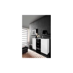 Kommode UNI Hvid/Sort/Hvid