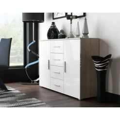 Kommode UNI Sonoma eg./Hvid