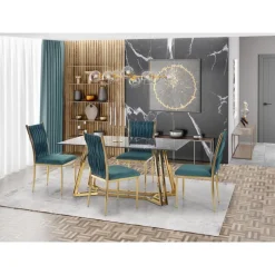 KONAMI bord, - top - Sort marmor, ben - guld