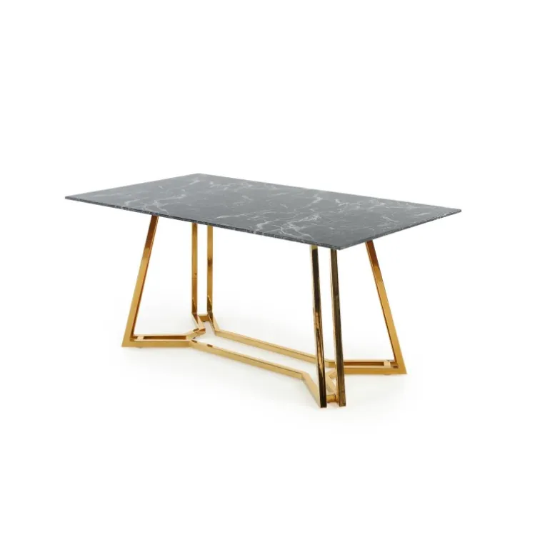 KONAMI bord, - top - Sort marmor, ben - guld